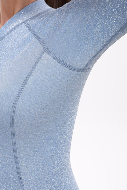 LZLK Silver Sparkle 2mm Long Sleeve Bikini Wetsuit – Blue